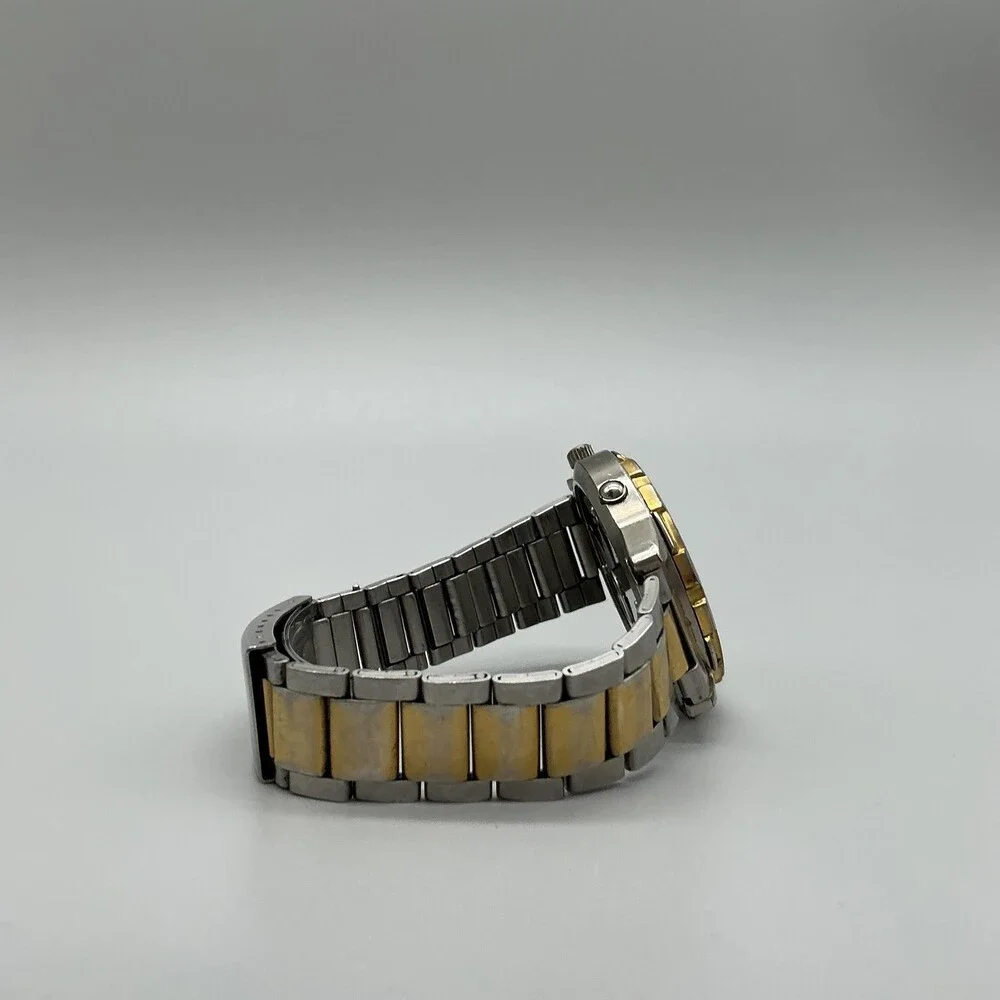 Elgin Mens Watch 40mm Black Gold Dial Chronograph NOT RUNNING FOR PARTS